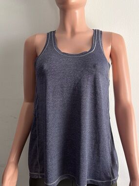 lululemon athletica Heathered Navy Blue Scoop Neck Tank